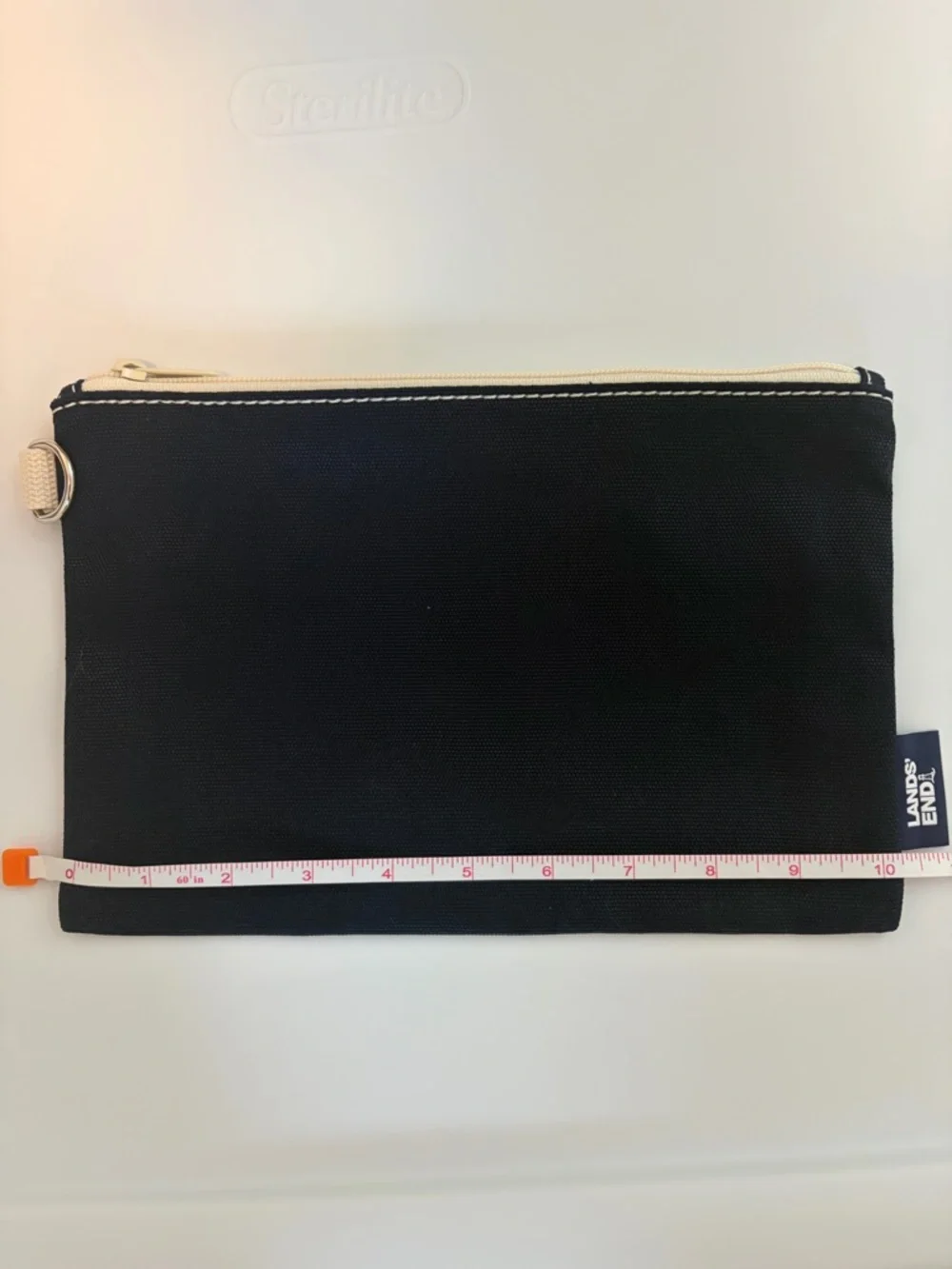 Lands' End Navy Canvas Zip Pouch- NWOT